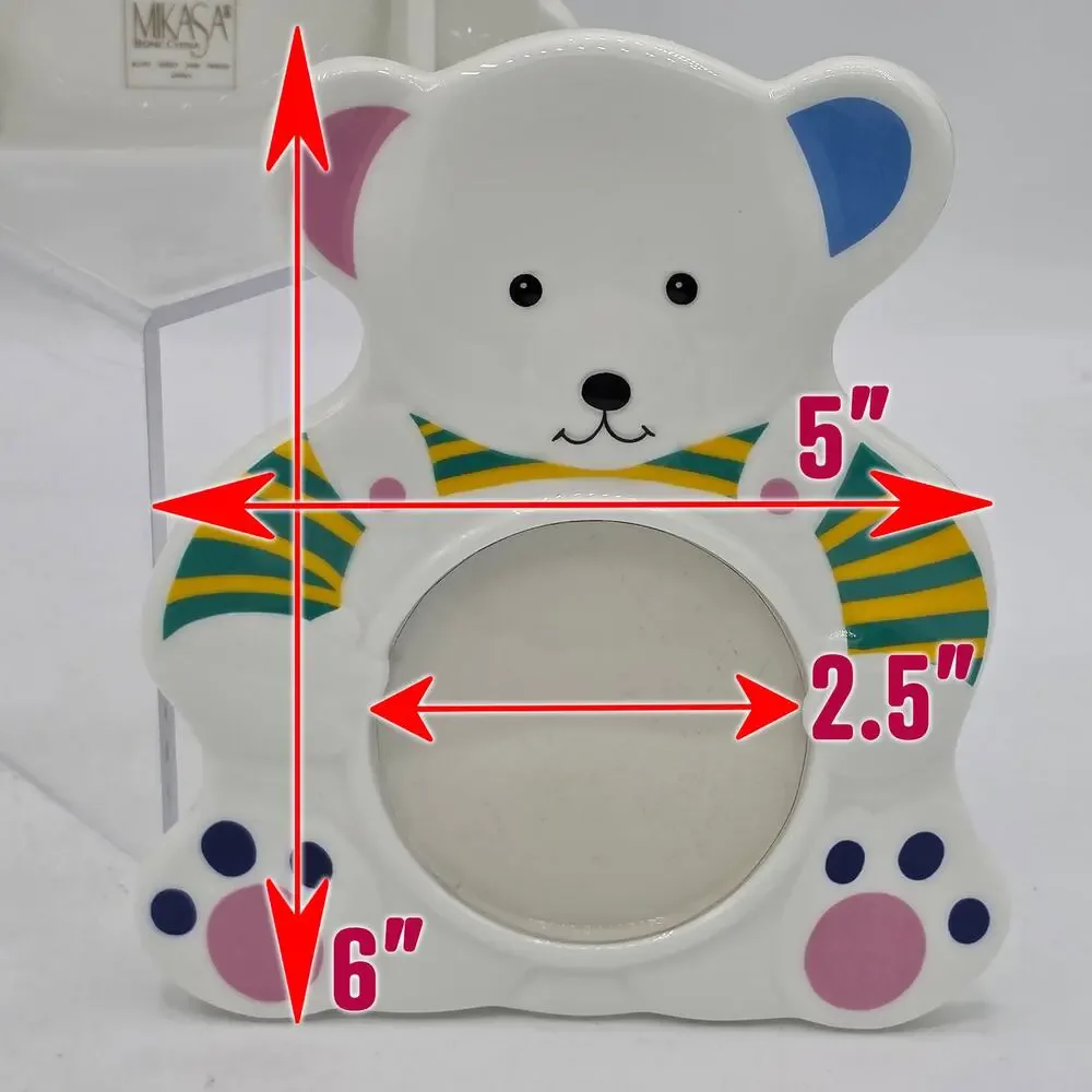 Vintage Mikasa Bone China Teddy Bear Picture Frame Baby's Pride 2190 Japan 5x6